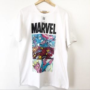 New Marvel Avengers White T-Shirt Size Large
